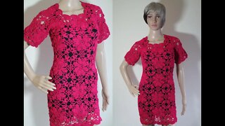 How to crochet elegant dress tutorial and written pattern in description