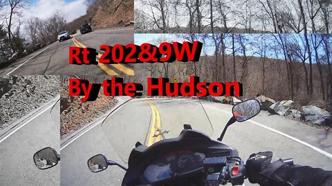 Riding my 2010 Honda NT700V motorcycle along rt9w and 202 in New York by the Hudson River.