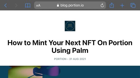 Earn $300 PRT NFT Tokens Free. Mint An NFT On Portion Marketplace. Connect Metamask To Palm Network