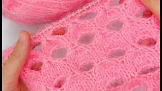 🧶How to knit holes stitch simple tutorial