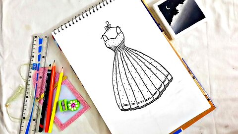 Dress drawing easy | Dress design sketch