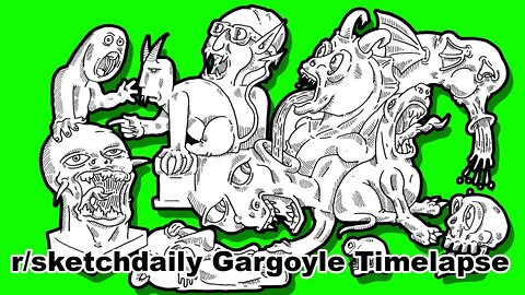 doodling gargoyles for sketchdaily timelapse speeddrawing