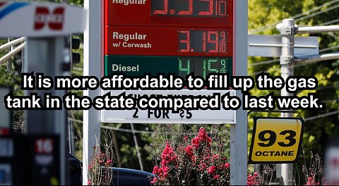 It is more affordable to fill up the gas tank in the state compared to last week.