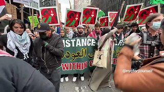 LIVE: Militant Palestinian and Communist Groups March near NYC Israeli Consulate after Hamas Attack