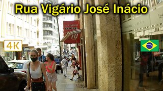 4K🚶🏻‍♂️ 🌞 Caminhando por Porto Alegre, rua Vigário José Inácio.
