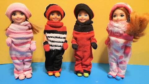 DIY Doll Winter Jumpsuit from a Sock - How to make Doll Jumpsuit - Doll Winter Clothes DIY