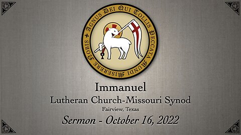 Sermon from October 16, 2022