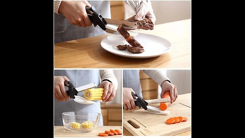 ANNUAL SALE! Separable Stainless Steel Steak Cutting Shear Vegetable Scissors 2 In 1