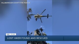 Lost hiker found, rescued in Hillsborough County