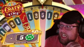 HUGE 50X MULTI ON CRAZY TIME NUMBER PAYS INSANE!
