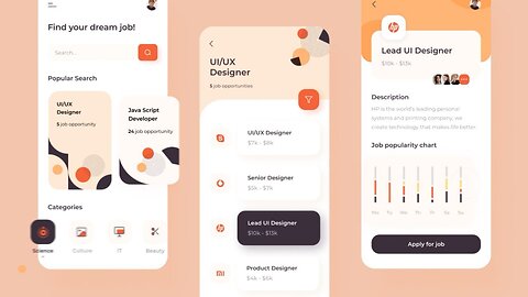 Best 20 Example UI/UX Design For Mobile App | UI/UX Animation Design