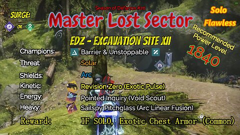 Destiny 2 Master Lost Sector: EDZ - Excavation Site XII on my Titan Solo-Flawless 4-16-23