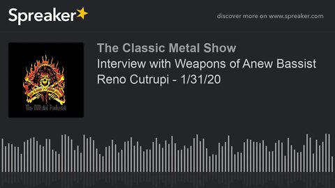 CMS HIGHLIGHT - Interview with Weapons of Anew Bassist Reno Cutrupi - 1/31/20