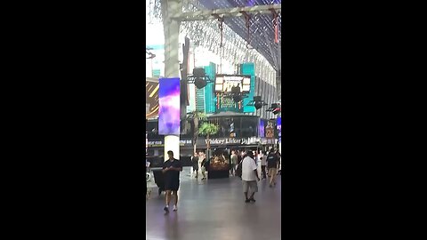 Zip line in Vegas on Fremont Street.