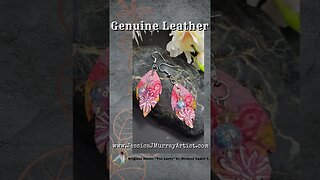 PINK WHIMSY, 1 inch, leather feather earrings