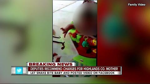 Highlands mother who allowed snake to bite baby now facing potential charge