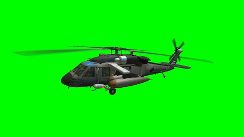 UH60 Army Helicopter Hovering Green Screen