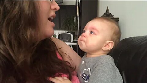 Baby Gets Emotional When Mom Sings Opera!