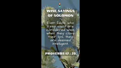 Proverbs 17:28 | NRSV Bible - Wise Sayings of Solomon