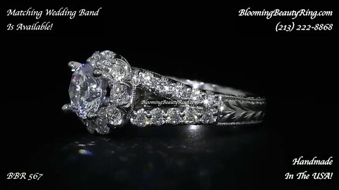 Diamond Go Round Halo Split Shank Engagement Ring – BBR 567