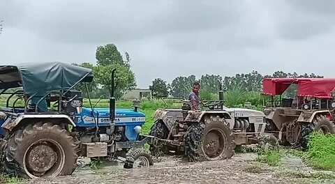 Tractor tug in mud