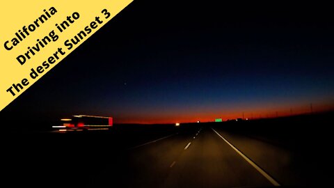 California Driving into the desert sunset 3