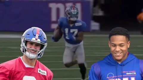 37-Yard Completion To Wan'Dale Robinson at New York Giants Fan Fest