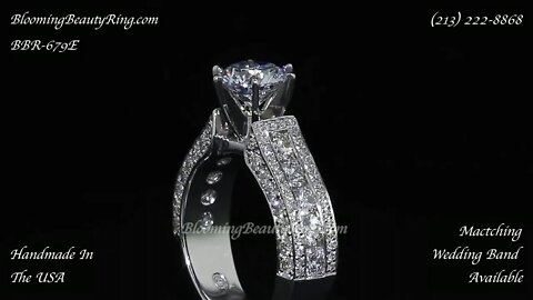 BBR 679E Diamond Engagement Ring By Blooming Beauty Ring Company