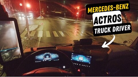TRUCK MERCEDES-BENZ ACTROS | Driving the truck in nightshift in Denmark