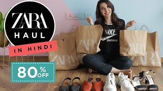 *HUGE* Zara SALE Haul & TRY ON in *HINDI* Bags, Shoes & Dresses from upto 80% OFF 😱😵😍 | Heli Ved