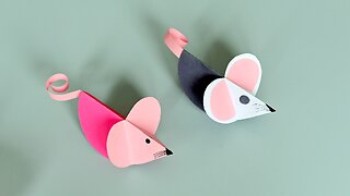How To Make Easy Paper Mouse - Easy Paper Crafts for Kids / DIY Simple Mouse