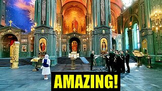 Russian Soldiers Sing Hymn of the Cherubim In The Magnificent Cathedral Of Armed Forces Of Russia