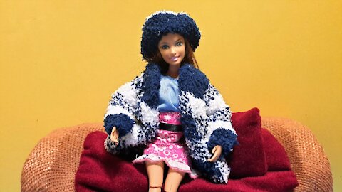 DIY Barbie Doll Winter Jacket and Hat from Socks - How to make Doll Jacket and Hat -Doll Clothes DIY