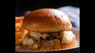 French Onion Stuffed Burger