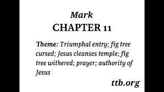 Mark Chapter 11 (Bible Study)