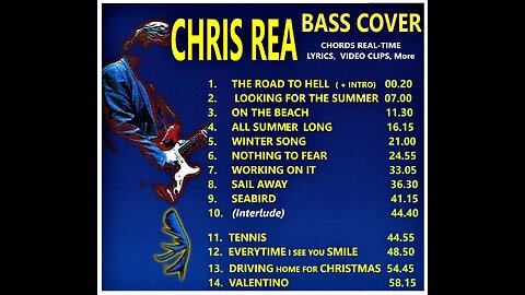Bass cover CHRIS REA _ Chords, Lyrics, Clocks