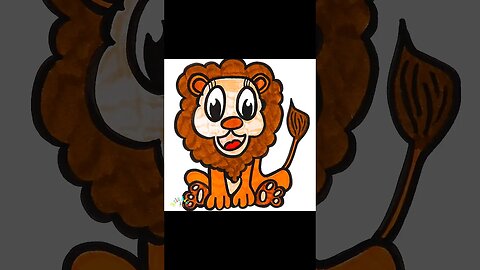 Drawing and Coloring a Lion 🦁 for Kids & Toddlers | Ariu Land