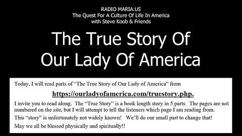 The True Story of Our Lady Of America