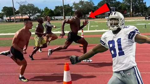 JACKED 48 year old Hall of Famer Terrell Owens SMOKES FCF players by running sub 4.50 40 yard dash!