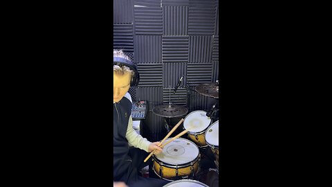 Playing drums to the melody