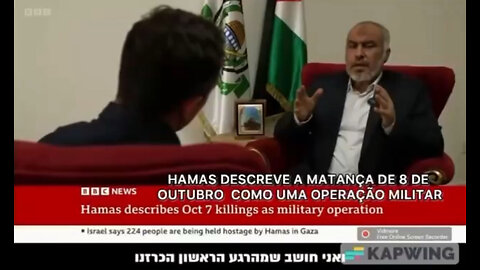 Representante do grupo Hamas descreve a matança de 7 de outubro como uma operação militar.