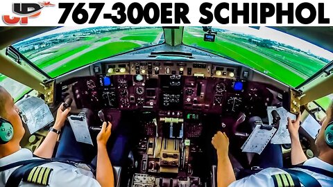 Piloting BOEING 767-300ER out of Schiphol | Cockpit Views