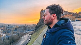 Scotland LIVE: Sunset from Edinburgh Castle and Royal Mile 🏴󠁧󠁢󠁳󠁣󠁴󠁿