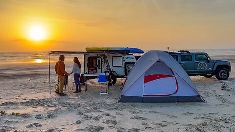 Beach Camping on Padre Island, Texas
