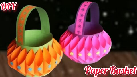 DIY Mini Paper Basket Easy / How To Make Paper Basket / Paper Craft Ideas / Easter Basket Ideas