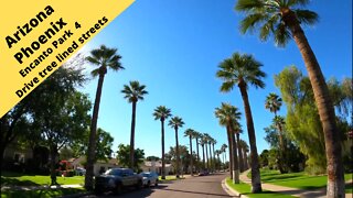 Arizona Phoenix Encanto Park area, Drive down tree lined streets 2