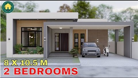 Small House Design Idea with 2 Bedroom and Carport