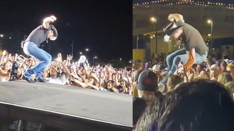 Tim McGraw Falls Offstage, Fans Catch Him!