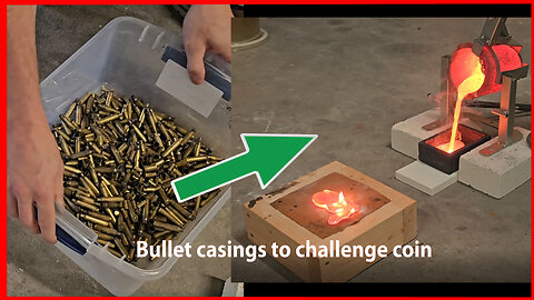 Melting ammo brass to make a Marine challenge coin.. attempt