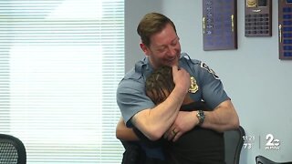 AACO officer reunites with young boy he rescued from nearly drowning